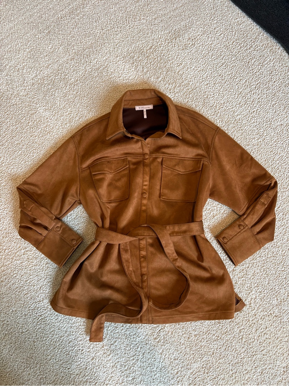 BCBGeneration faux suede belted top